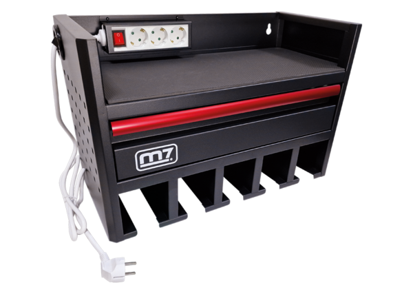 M7 S9509 Organizer mit Steckdosenleiste für Akkuwerkzeuge