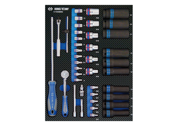 97540MRE 1/4" und 1/2" Steckschlüsselset + Zubehör, metrisch, EVAWAVE - 40 tlg.