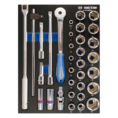 94333MRE 1/2" Steckschlüsselset, metrisch mit Zubehör, EVAWAVE - 33 tlg.