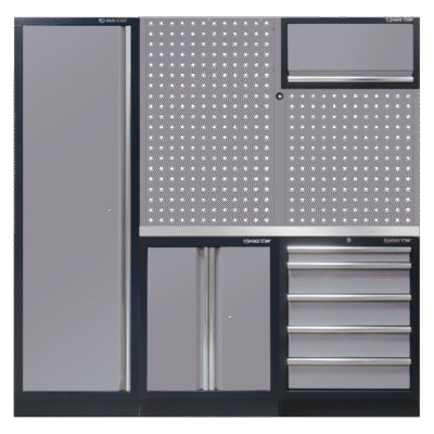 87D11AKGLS Komplettes Mobilier (Schwarz/Grau/Edelstahl) - 10 tlg.