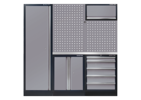87D11AKGLS Komplettes Mobilier (Schwarz/Grau/Edelstahl) - 10 tlg.