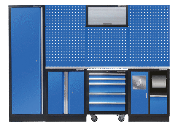 87D11AKBTS Komplettes Mobilier (Schwarz/Königsblau/Edelstahl) - 13 tlg.