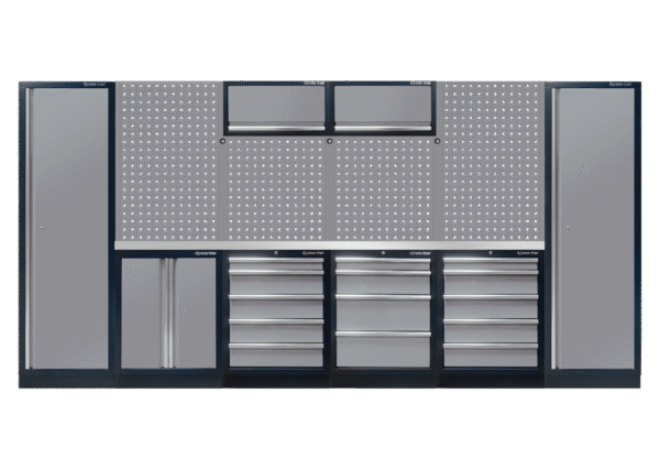 87D11AKGS Komplettes Mobilier (Schwarz/Grau/Edelstahl) - 19 tlg.