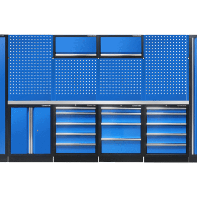 87D11AKBS Komplettes Mobilier (Schwarz/Königsblau/Edelstahl) - 19 dlg