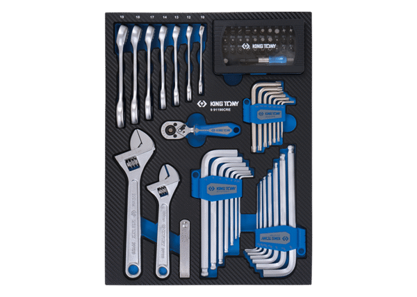 991190CRE 6-Kant Schlüssel-Set, Bits und Zubehör, EVAWAVE - 90 tlg