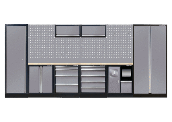 87D11AKGU Komplettes Mobilier (Schwarz/Grau/Holz) - 19 tlg.