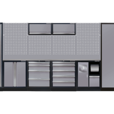 87D11AKGUS Komplettes Mobilier (Schwarz/Grau/Edelstahl) - 19 tlg.