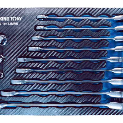 910112MRE Ratschen-Ring-Maulschlüssel-Set, metrisch, EVAWAVE, 12 tlg.