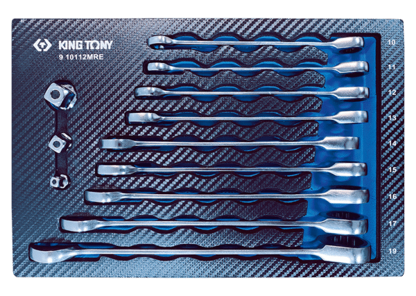 910112MRE Ratschen-Ring-Maulschlüssel-Set, metrisch, EVAWAVE, 12 tlg.