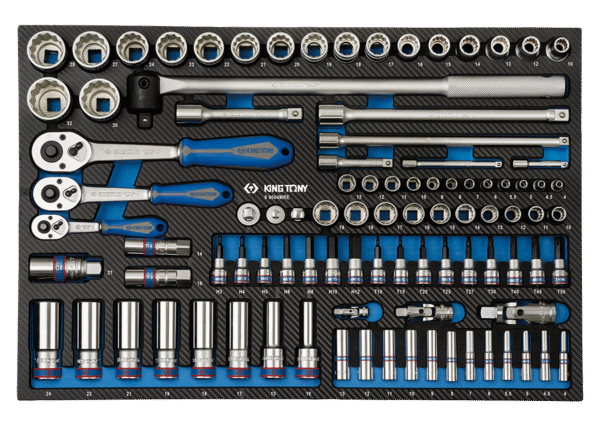 99004MRE 1/4" - 3/8" und 1/2" Steckschlüsselset mit Zubehör, EVAWAVE - 95 tlg.