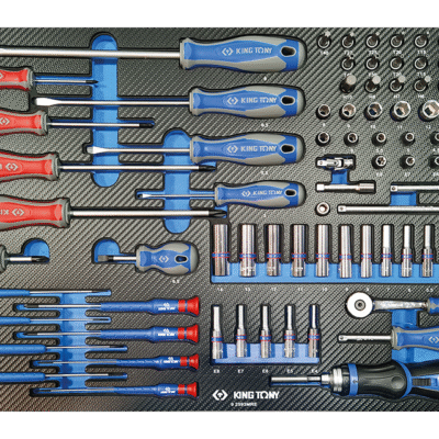 92593MRE 1/4" Steckschlüsselset und Zubehör, metrisch, mit Standard und Präzisions-Schraubendreher Schlítz und PHILLIPS®, EVAWAVE - 93 tlg.