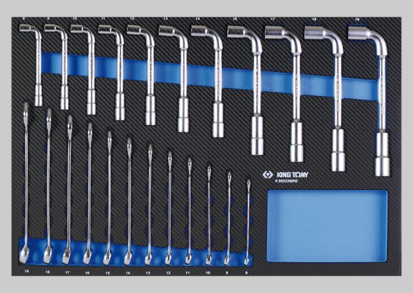 990223MRE2 Kombischlüssel und abgewinkelte Steckschlüssel 6x12-Kant, EVAWAVE - 23 tlg.