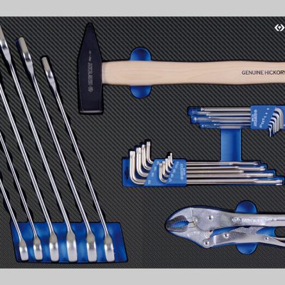 990226MRE1 Kombischlüssel-, 6-Kant Schlüssel-Set, Hammer und Punkt-Gripzange, EVAWAVE - 26 tlg.