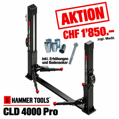 Hammer Tools CLD 4000 Pro – Aktion CHF 1’850 zzgl. MwSt., inklusive Erhöhungen und Bodenanker.