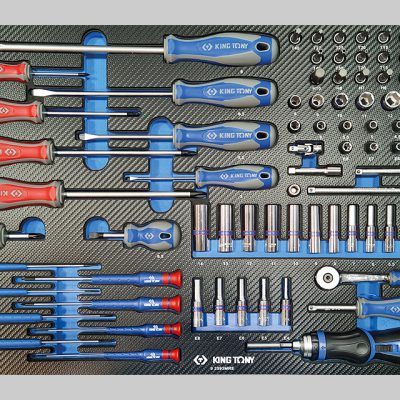 92593MRE 1/4" Steckschlüsselset und Zubehör, metrisch, mit Standard und Präzisions-Schraubendreher Schlítz und PHILLIPS®, EVAWAVE - 93 tlg.